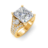 6 Ct Radiant Colorless Lab Diamond & 1 Ctw Split Shank Wide Band Engagement Ring