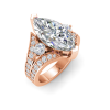 6 Ct Marquise Colorless Lab Diamond & 1 Ctw Split Shank Wide Band Engagement Ring
