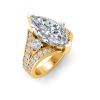 6 Ct Marquise Moissanite & 1 Ctw Lab Diamond Split Shank Wide Band Engagement Ring