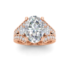 2 Ct Oval Colorless Lab Diamond & 1 Ctw Split Shank Wide Band Engagement Ring