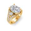 4 Ct Oval Lab Diamond & 1 Ctw Split Shank Wide Band Engagement Ring