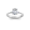 1.50 Ct Oval Moissanite & .12 Ctw Marquise Diamond Three Stone Engagement Ring