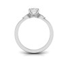 1.50 Ct Oval Moissanite & .12 Ctw Marquise Diamond Three Stone Engagement Ring