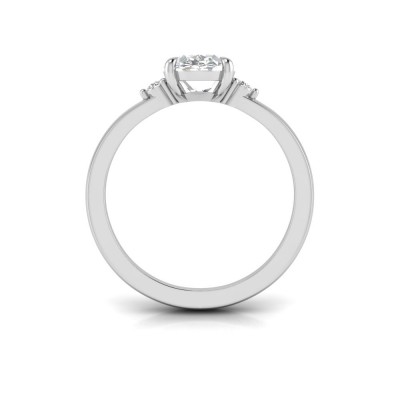 1 Ct Moissanite & .16 Ctw Diamond Adore Three Stone Engagement Ring