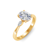 1.50 Ct Oval Lab Diamond & .12 Ctw Marquise Diamond Three Stone Engagement Ring