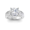 5 Ct Cushion Lab Diamond & 1.44 Ctw Lab Diamond Channel Set Wide Band Engagement Ring
