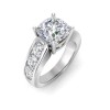 5 Ct Cushion Lab Diamond & 1.44 Ctw Lab Diamond Channel Set Wide Band Engagement Ring
