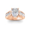 2 Ct Elongated Cushion Lab Diamond & 1.44 Ctw Lab Diamond Channel Set Wide Band Engagement Ring