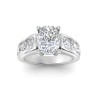 4 Ct Elongated Cushion Premium Lab Diamond & 1.44 Ctw Lab Diamond Channel Set Wide Band Engagement Ring