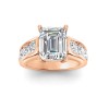 5 Ct Emerald Premium Lab Diamond & 1.44 Ctw Lab Diamond Channel Set Wide Band Engagement Ring