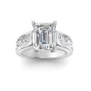 3 Ct Emerald Premium Lab Diamond & 1.44 Ctw Lab Diamond Channel Set Wide Band Engagement Ring
