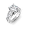 3 Ct Emerald Premium Lab Diamond & 1.44 Ctw Lab Diamond Channel Set Wide Band Engagement Ring