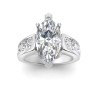 3 Ct Marquise Lab Diamond & 1.44 Ctw Lab Diamond Channel Set Wide Band Engagement Ring