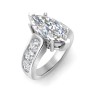 3 Ct Marquise Lab Diamond & 1.44 Ctw Lab Diamond Channel Set Wide Band Engagement Ring