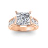 6 Ct Princess Moissanite & 1.44 Ctw Lab Diamond Channel Set Wide Band Engagement Ring