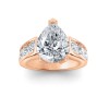 3 Ct Pear Moissanite & 1.44 Ctw Lab Diamond Channel Set Wide Band Engagement Ring