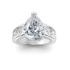 2 Ct Pear Lab Diamond & 1.44 Ctw Lab Diamond Channel Set Wide Band Engagement Ring
