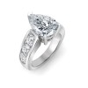 2 Ct Pear Lab Diamond & 1.44 Ctw Lab Diamond Channel Set Wide Band Engagement Ring