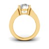 5 Ct Round Moissanite & 1.44 Ctw Lab Diamond Channel Set Wide Band Engagement Ring