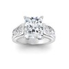 4 Ct Radiant Premium Lab Diamond & 1.44 Ctw Lab Diamond Channel Set Wide Band Engagement Ring