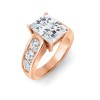5 Ct Radiant Premium Lab Diamond & 1.44 Ctw Lab Diamond Channel Set Wide Band Engagement Ring