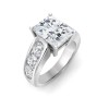 4 Ct Radiant Premium Lab Diamond & 1.44 Ctw Lab Diamond Channel Set Wide Band Engagement Ring