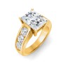 2 Ct Radiant Moissanite & 1.44 Ctw Lab Diamond Channel Set Wide Band Engagement Ring