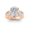 2 Ct Oval Premium Lab Diamond & 1.44 Ctw Lab Diamond Channel Set Wide Band Engagement Ring
