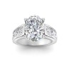 4 Ct Oval Premium Lab Diamond & 1.44 Ctw Lab Diamond Channel Set Wide Band Engagement Ring