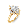 1.5 Ct Oval Moissanite & .50 Ctw Diamond Vintage Flora Halo Engagement Ring