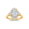 1.5 Ct Oval Moissanite & .38 Ct Diamond Vintage Flora Halo Engagement Ring