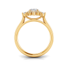 1.5 Ct Oval Moissanite & .38 Ct Diamond Vintage Flora Halo Engagement Ring