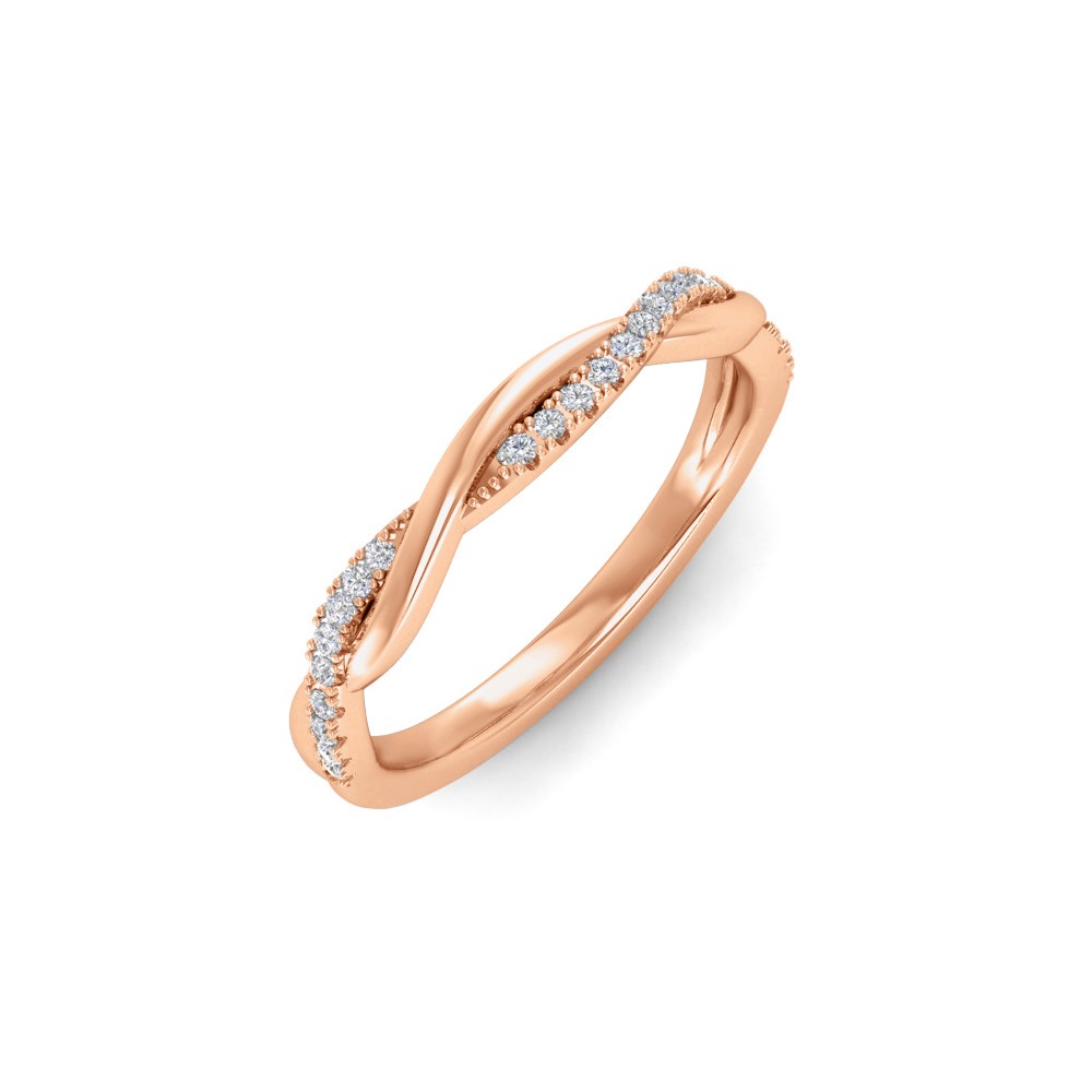 .11 Ctw Colorless Lab Diamond Twisted Vine Wedding Ring