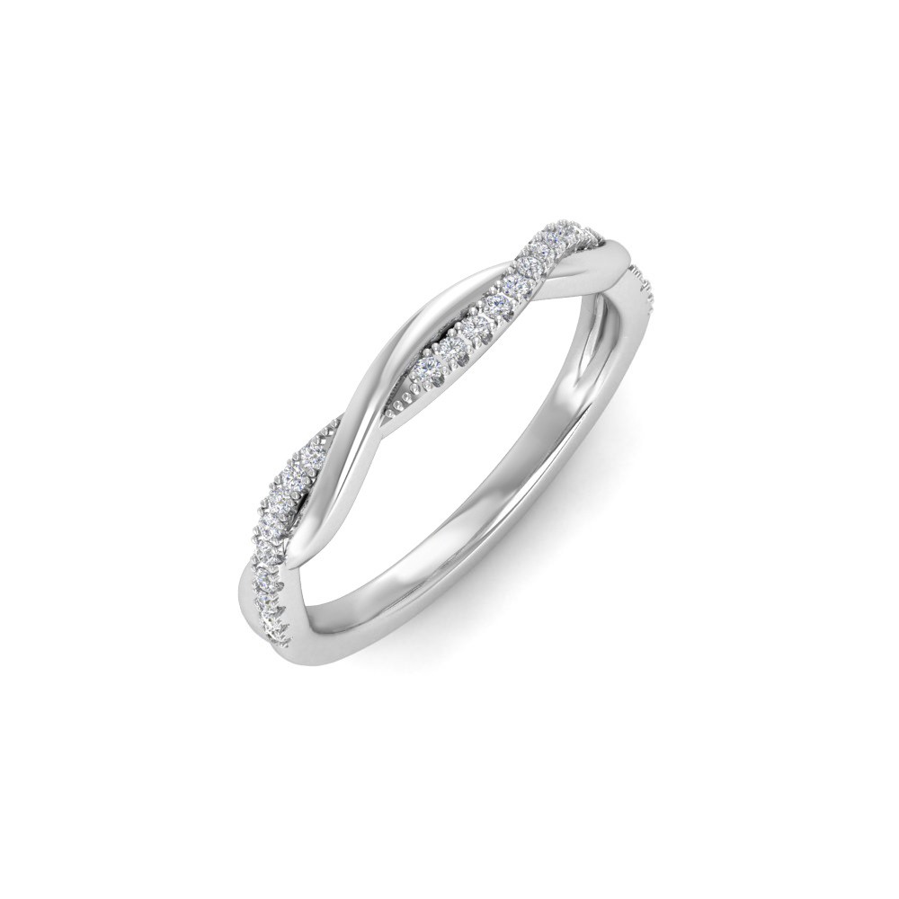 .11 Ctw Colorless Lab Diamond Twisted Vine Wedding Ring