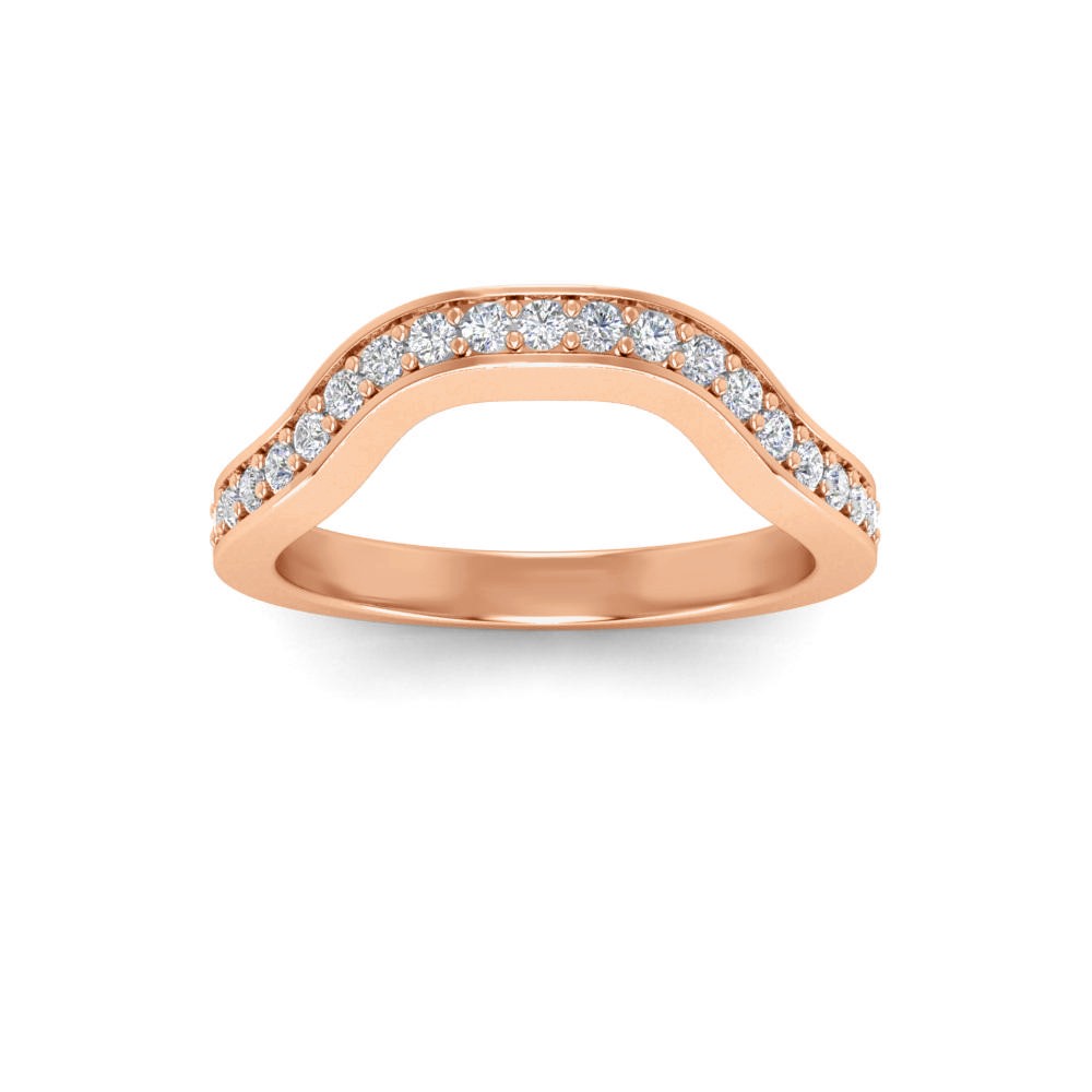 .32  Ctw Colorless Lab Diamond Wide Curved Wedding Ring