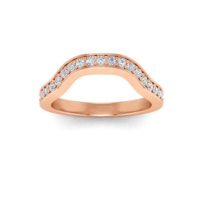 .32  Ctw Diamond Wide Curved Wedding Ring