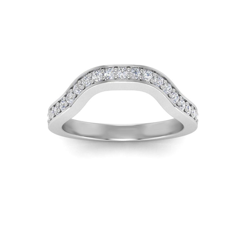 .32  Ctw Colorless Lab Diamond Wide Curved Wedding Ring