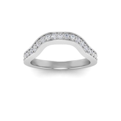 .32  Ctw Diamond Wide Curved Wedding Ring