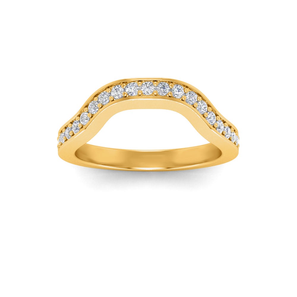 .32  Ctw Diamond Wide Curved Wedding Ring
