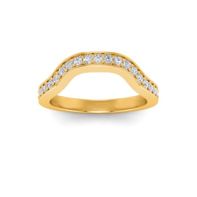 .32  Ctw Diamond Wide Curved Wedding Ring