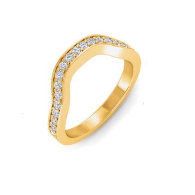 .32  Ctw Diamond Wide Curved Wedding Ring