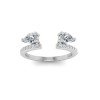 Pear Colorless Lab Diamond Pavé Engagement Ring Enhancer
