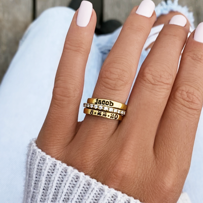 Love You Personalized Ring Stack