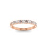 Dainty Round & Baguette Colorless Lab Diamond Wedding Band