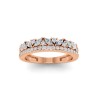 Dainty Round & Marquise Colorless Lab Diamond Double Band Wedding Ring