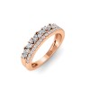 Dainty Round & Marquise Colorless Lab Diamond Double Band Wedding Ring