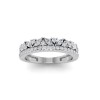 Dainty Round & Marquise Colorless Lab Diamond Double Band Wedding Ring