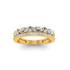 Dainty Round & Marquise Colorless Lab Diamond Double Band Wedding Ring