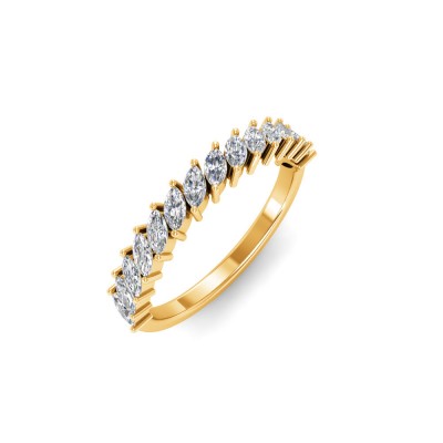 Marquise Colorless Lab Diamond Classic Wedding Band