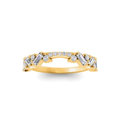 Round & Baguette Lab Diamond Mosaic Wedding Band